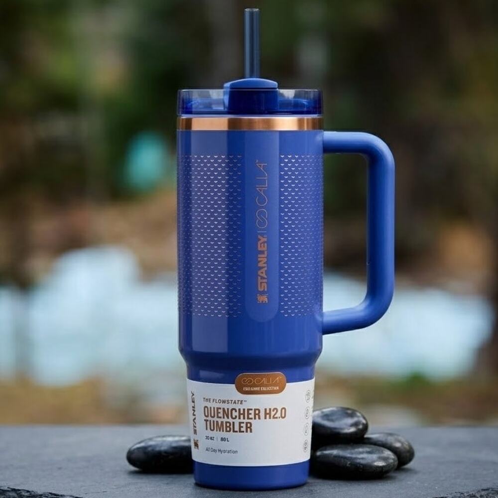 NEW Stanley Quencher H2.0 30oz Tumbler CALIA Exclusive Textured Navy Blue Cup